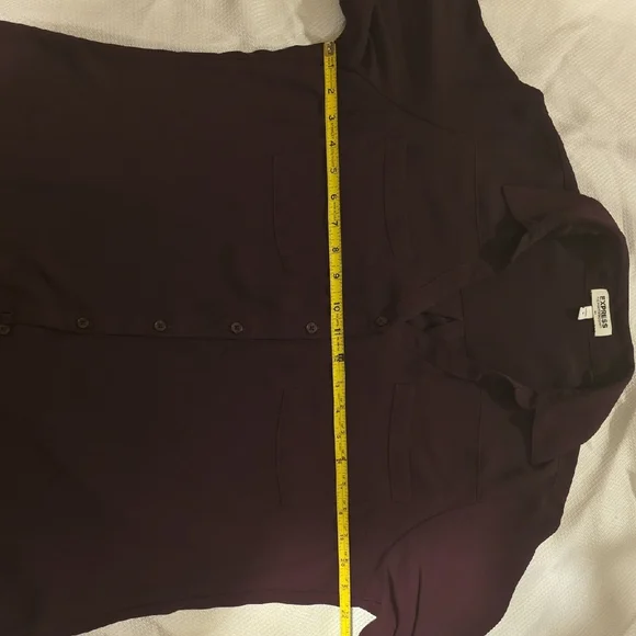 Express Portofino Shirt in Dark Burgundy Size Large - Picture 2 of 5